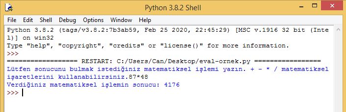 Python eval() Fonksiyonu